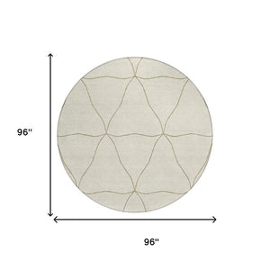 8 Foot Round Geometric Polyester Area Rug Washable Stain Resistant Indoor Outdoor Patio