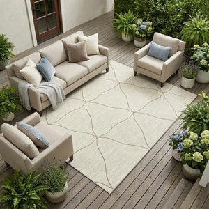 9 X 12 Geometric Polyester Area Rug Stain Resistant Washable for Indoor Outdoor Use