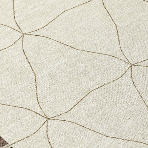 HomeRoots 9 X 12 Geometric Polyester Area Rug Stain Resistant Washable for Indoor Outdoor Use 743550