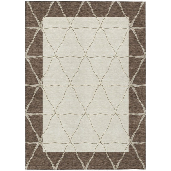 9 X 12 Geometric Polyester Area Rug Stain Resistant Washable for Indoor Outdoor Use