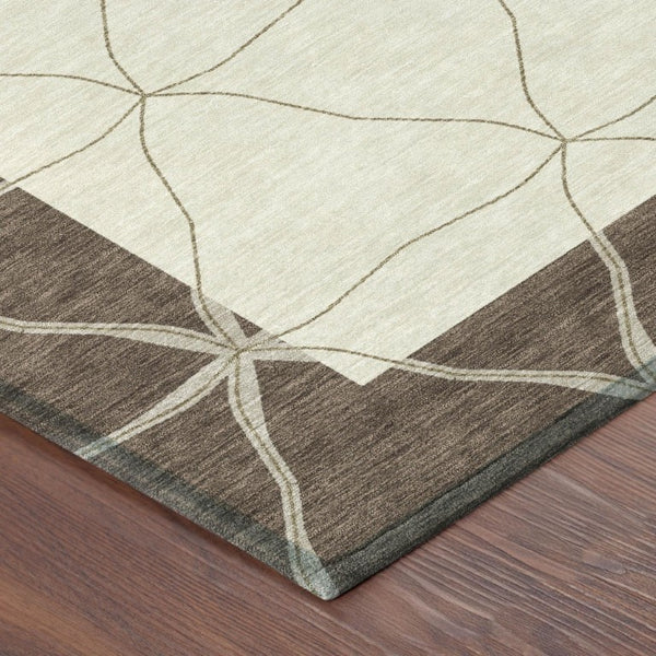 9 X 12 Geometric Polyester Area Rug Stain Resistant Washable for Indoor Outdoor Use