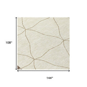 9 X 12 Geometric Polyester Area Rug Stain Resistant Washable for Indoor Outdoor Use