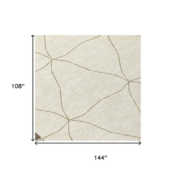 9 X 12 Geometric Polyester Area Rug Stain Resistant Washable for Indoor Outdoor Use
