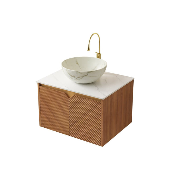 English Elm Dina Floating Bathroom Vanity with Sintered Stone Top and Crystal Glass Basin W2615S00648