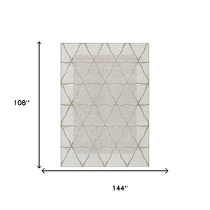 9 X 12 Washable Geometric Polyester Area Rug for Patio Porch Living Room or Bedroom