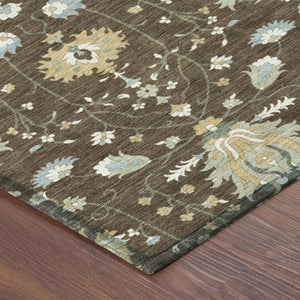 8 Foot Round Oriental Polyester Area Rug for Patio Porch Family Room or Mudroom