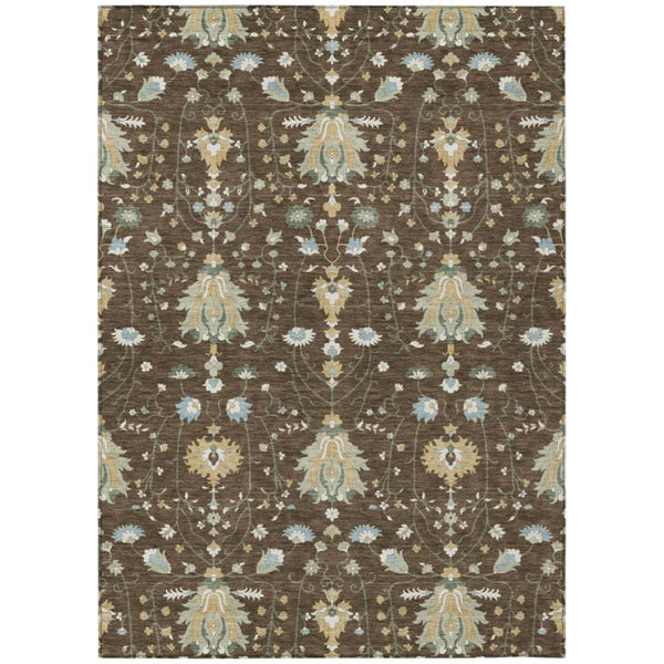 HomeRoots 8 X 10 Oriental Polyester Area Rug Washable Indoor Outdoor Stain Resistant Decor 743579
