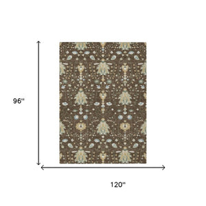 8 X 10 Oriental Polyester Area Rug Washable Indoor Outdoor Stain Resistant Decor