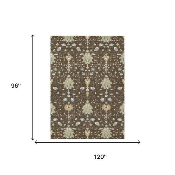 8 X 10 Oriental Polyester Area Rug Washable Indoor Outdoor Stain Resistant Decor