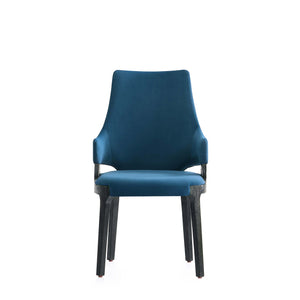 English Elm Kara Upholstered Dining Chair In Luxurious Blue Velvet - Solid Wood Frame, Fully Assembled Comfort B365P397736