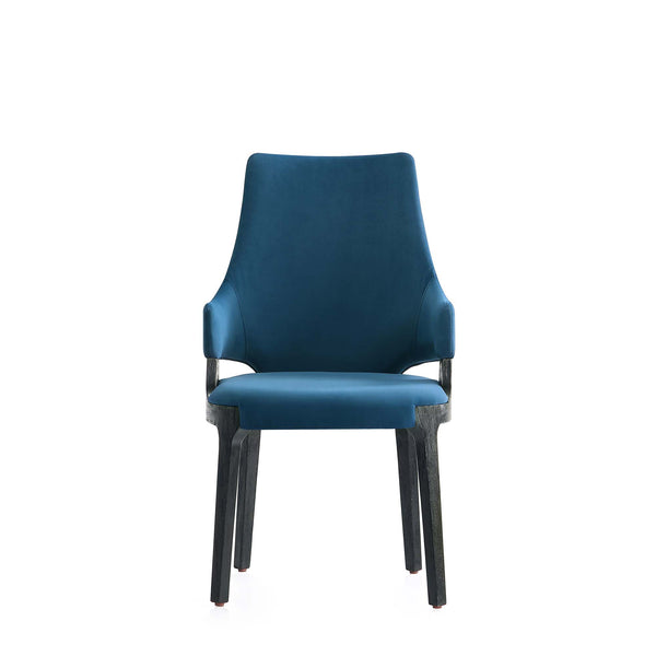 English Elm Kara Upholstered Dining Chair In Luxurious Blue Velvet - Solid Wood Frame, Fully Assembled Comfort B365P397736