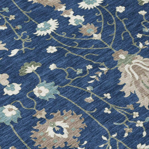 8 Foot Round Oriental Geometric Polyester Area Rug Washable for Indoor Outdoor Use