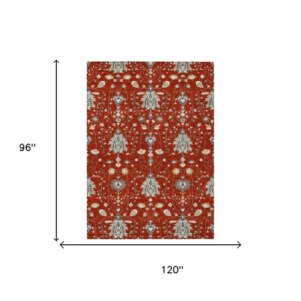 8 X 10 Oriental Area Rug Washable Polyester Stain Resistant Indoor Outdoor Patio