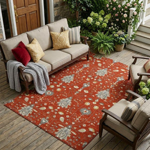 9 X 12 Oriental Polyester Area Rug Indoor Outdoor Stain Resistant Classic Design