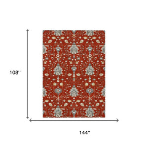 9 X 12 Oriental Polyester Area Rug Indoor Outdoor Stain Resistant Classic Design