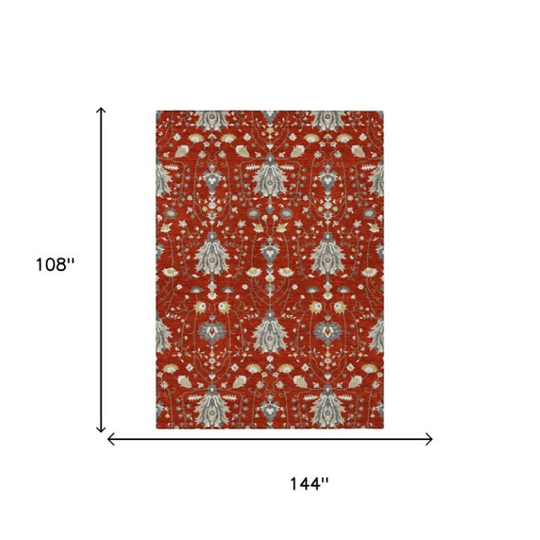 9 X 12 Oriental Polyester Area Rug Indoor Outdoor Stain Resistant Classic Design