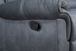 English Elm Dollum Two Tone Nubuck Manual Recliner Sectional Sofa with USB Port, Cupholder Console, Tufted Comfort Gray 69 L x 30 W x 26 H B2726S00124