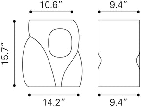 Trung Side Table Black 110245 Zuo Modern