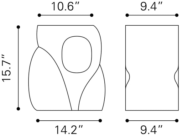 Trung Side Table Black 110245 Zuo Modern