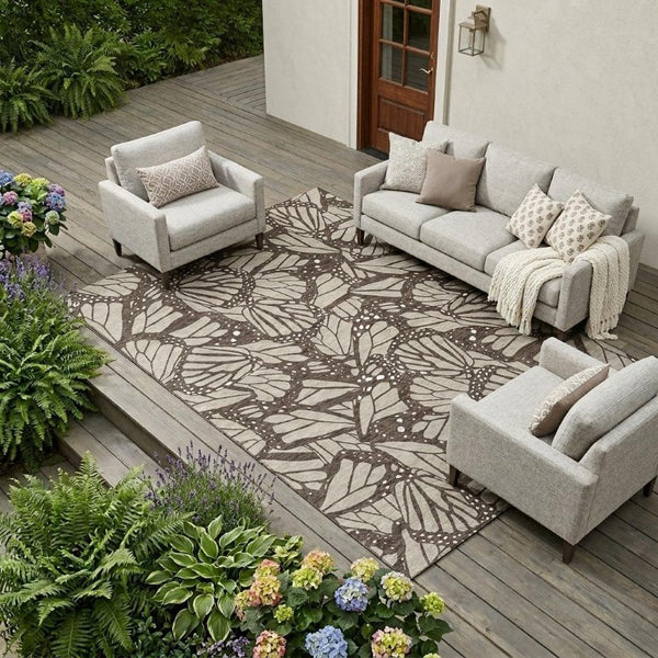 8x10 Animal Print Polyester Area Rug Stain Resistant Washable Patio or Living Room