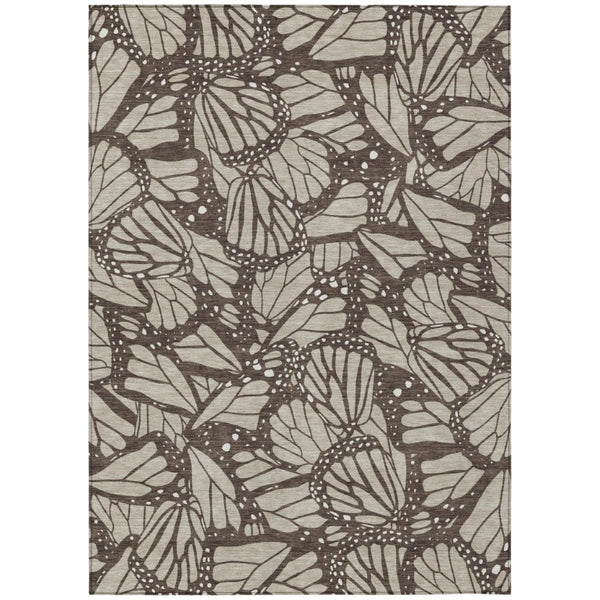 HomeRoots 8x10 Animal Print Polyester Area Rug Stain Resistant Washable Patio or Living Room 743735