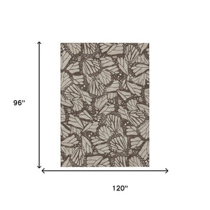 8x10 Animal Print Polyester Area Rug Stain Resistant Washable Patio or Living Room