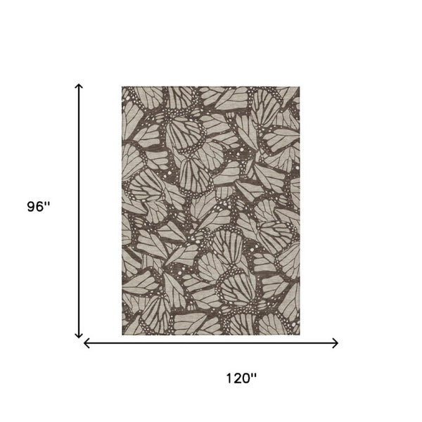8x10 Animal Print Polyester Area Rug Stain Resistant Washable Patio or Living Room
