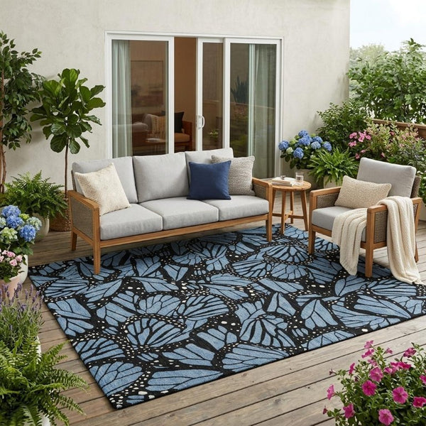 5x8 Animal Print Polyester Area Rug Washable Stain Resistant Indoor Outdoor Use