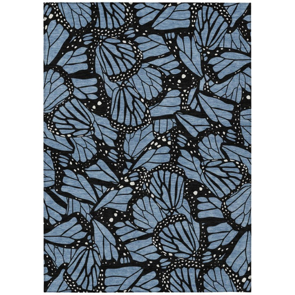 HomeRoots 5x8 Animal Print Polyester Area Rug Washable Stain Resistant Indoor Outdoor Use 743739