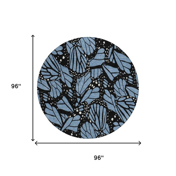 8 Ft Round Animal Print Polyester Area Rug Washable Pet Friendly Indoor Outdoor Use
