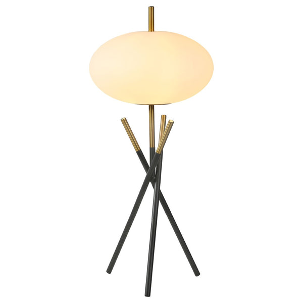 English Elm Clarendon Metal Tripod Table Lamp with Frosted Orb Shade Gold Touch Switch Accent B062P447789
