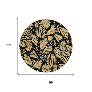 8 Foot Round Animal Print Polyester Area Rug Washable for Patio or Family Room