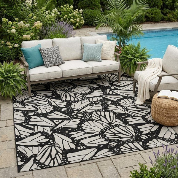 5x8 Polyester Animal Print Area Rug Washable Stain Resistant Indoor Outdoor Use