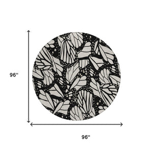 8 Foot Round Animal Print Polyester Rug Stain Resistant Indoor Outdoor Decor