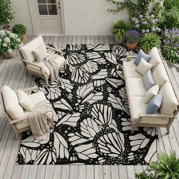 9x12 Polyester Animal Print Area Rug Washable Stain Resistant Indoor Outdoor Use