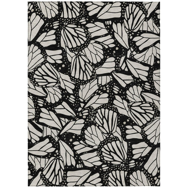 HomeRoots 9x12 Polyester Animal Print Area Rug Washable Stain Resistant Indoor Outdoor Use 743760