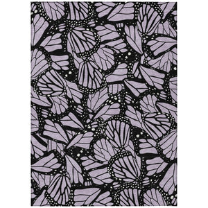 HomeRoots 5x8 Lavender Purple Animal Print Polyester Area Rug Stain Resistant Indoor Outdoor 743763