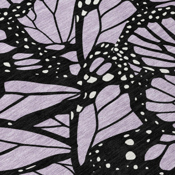 5x8 Lavender Purple Animal Print Polyester Area Rug Stain Resistant Indoor Outdoor