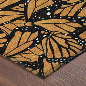 8 Foot Round Animal Print Polyester Area Rug Washable for Patio or High Traffic Rooms