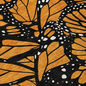 8 Foot Round Animal Print Polyester Area Rug Washable for Patio or High Traffic Rooms