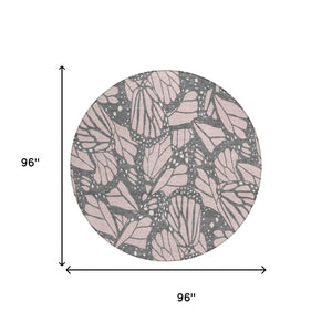 8 Foot Round Animal Print Polyester Rug Washable for Indoor Outdoor High Traffic