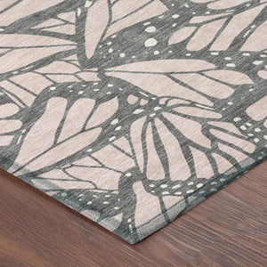 10 X 14 Pink Graphite Animal Print Polyester Area Rug for Patio Porch or Living Room