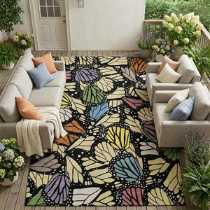 8 X 10 Wheat Gold Animal Print Polyester Area Rug Washable for Patio or Living Room
