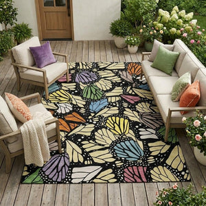 9 X 12 Wheat Gold Animal Print Polyester Washable Rug for Patio or Living Room