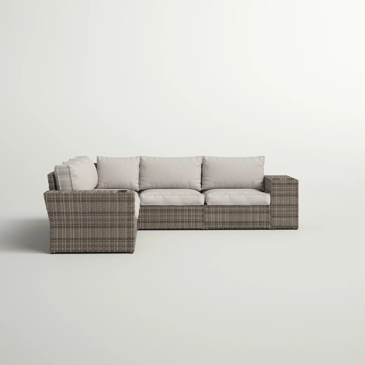 English Elm Outdoor Wicker Patio Sectional - Thumbnail 2