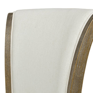 English Elm Jennifer Taylor Home - Henry 27" Armless Swivel Counter Height Bar Stool Heathered Linen Upholstered High Back Support White B2719P238375