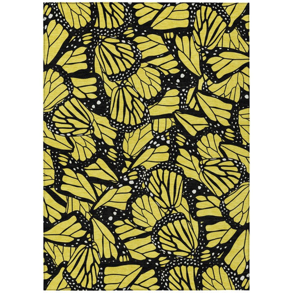 HomeRoots 9x12 Animal Print Polyester Area Rug Washable Stain Resistant for Patio or Living Room 743802