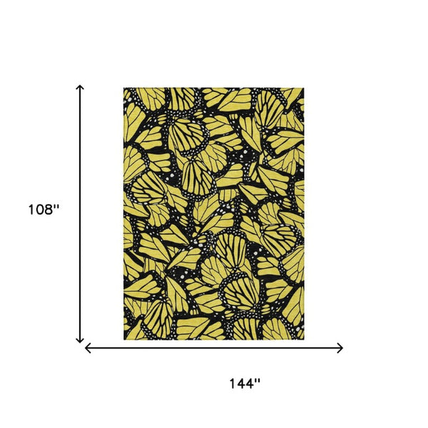 9x12 Animal Print Polyester Area Rug Washable Stain Resistant for Patio or Living Room