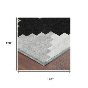 10 Ft Geometric Polyester Area Rug Washable Stain Resistant Indoor Outdoor Use