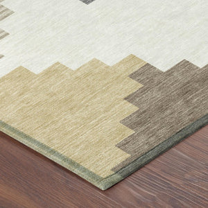 9 X 12 Geometric Polyester Area Rug Washable Stain Resistant for Patio or Home